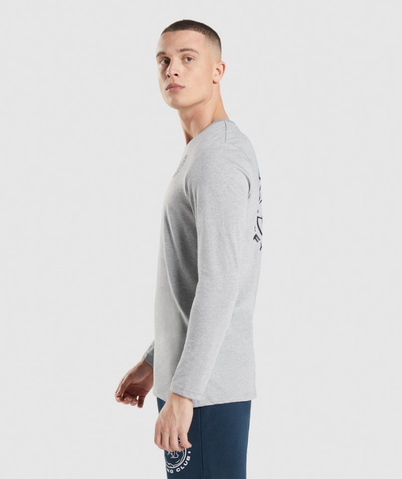 Koszulki Gymshark Legacy Long Sleeve Męskie Głęboka Szare | PL 512QNX